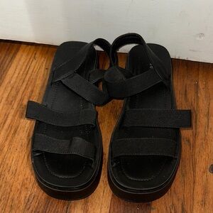 Black Strappy Platform Sandals